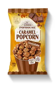 Spragėsiai POPHOUSE, su karamele ir šokoladu, 180 g