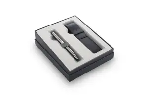 Rinkinys PARKER Sonnet Steel CT, tušinukas ir dėklas