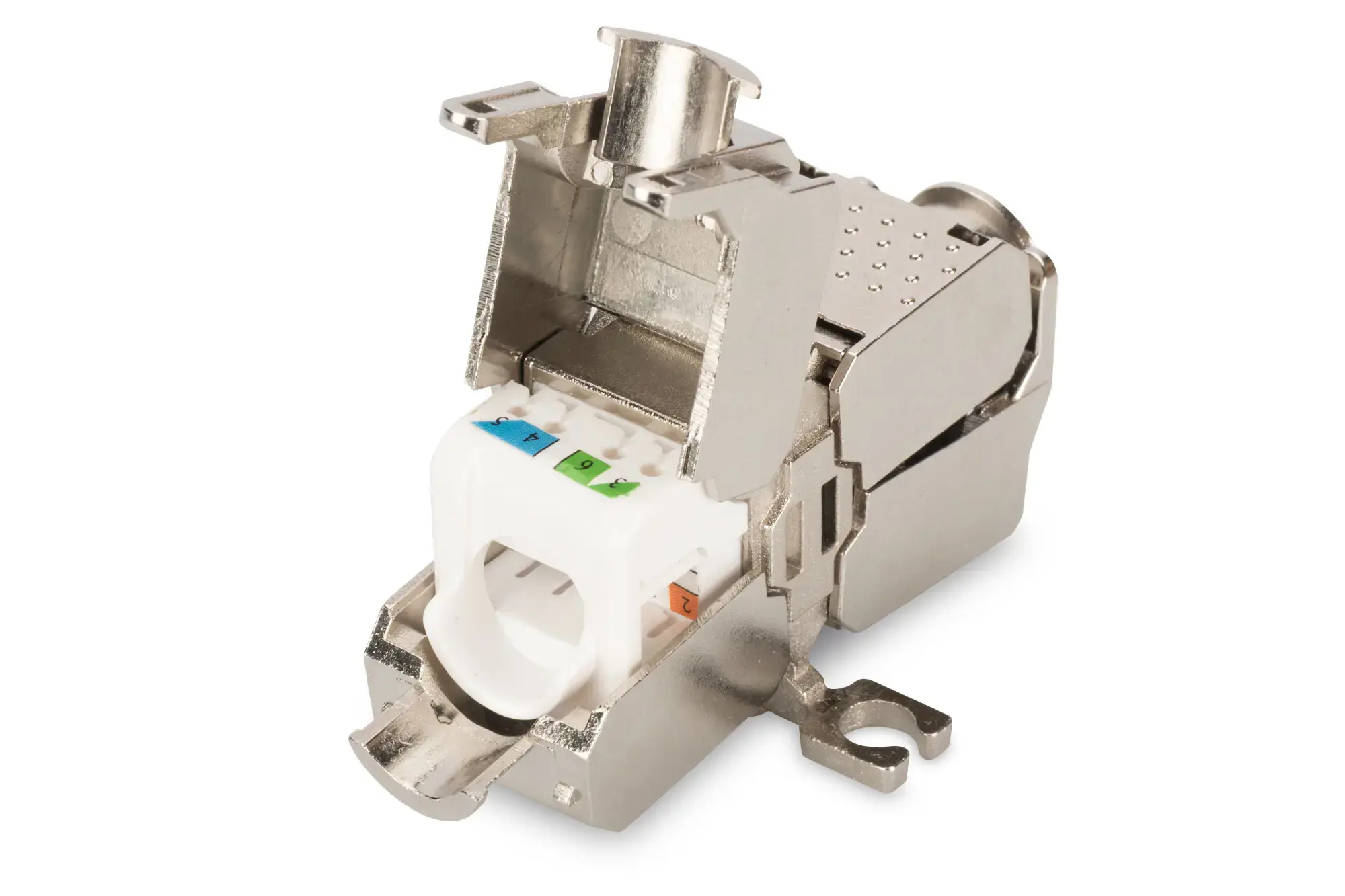 DIGITUS Lauko užbaigimo jungtis CAT 6A 500 MHz, skirta AWG 22-26, visiškai ekranuota, su keystone konstrukcija 26x35x80 mm