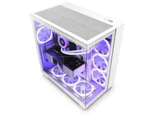NZXT PC case H9 Flow Midi tower window white