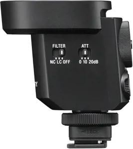 "Sony ECM-M1", Skaitmeninio fotoaparato mikrofonas, -20 dB, juodas, 7,2 V, 40 mm, 64,4 mm
