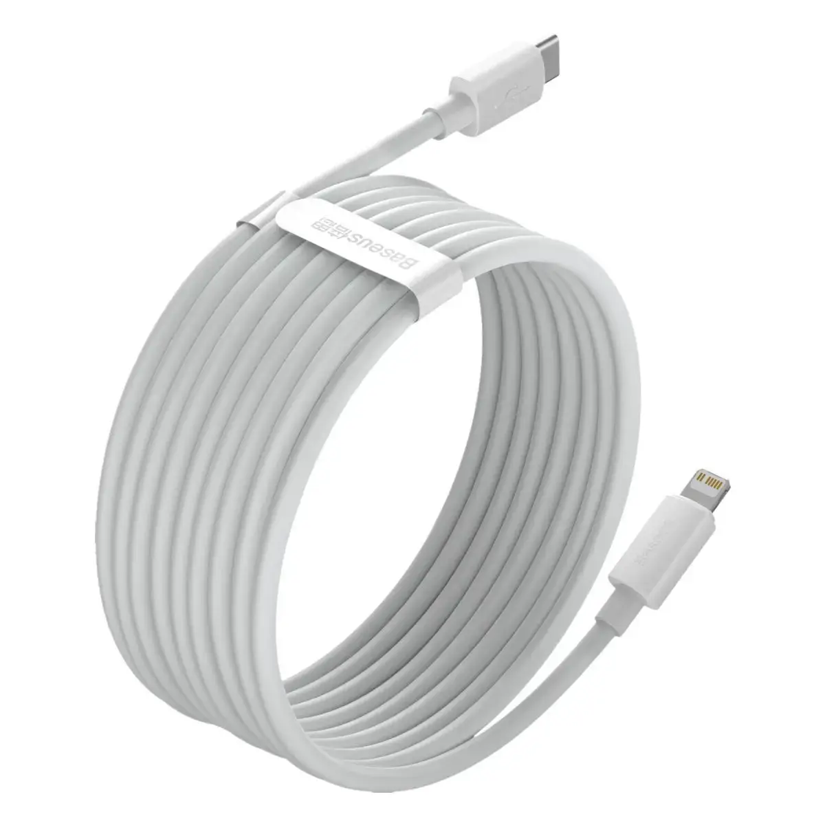 Baseus Simple Wisdom Data Cable Kit USB-C to Lightning PD 20W (2PCS/Set) 1.5m White