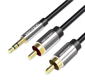 Kabelis 2xRCA (Cinch) lizdas su 3,5 mm jungtimi Vention BCFBJ 5 m (juodas)