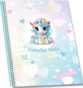 A4 Hard. Sp Bk 80sh Enchanted World Lin