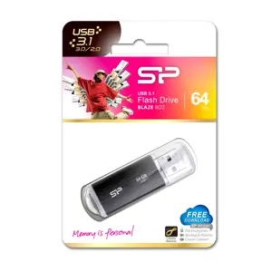 SILICONPOW SP064GBUF3B02V1K Silicon Power atmintinė USB Blaze B02 64GB USB 3.1 juoda