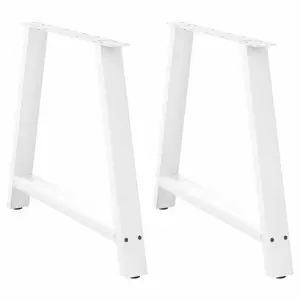 Valgomojo stalo kojelės, 2 vnt., baltos, 100x(72-73) cm, plienas, A formos