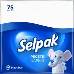 Servetėlės SELPAK Classic, baltos, 3 sluoksnių,  30 x 30 cm, 75 vnt.