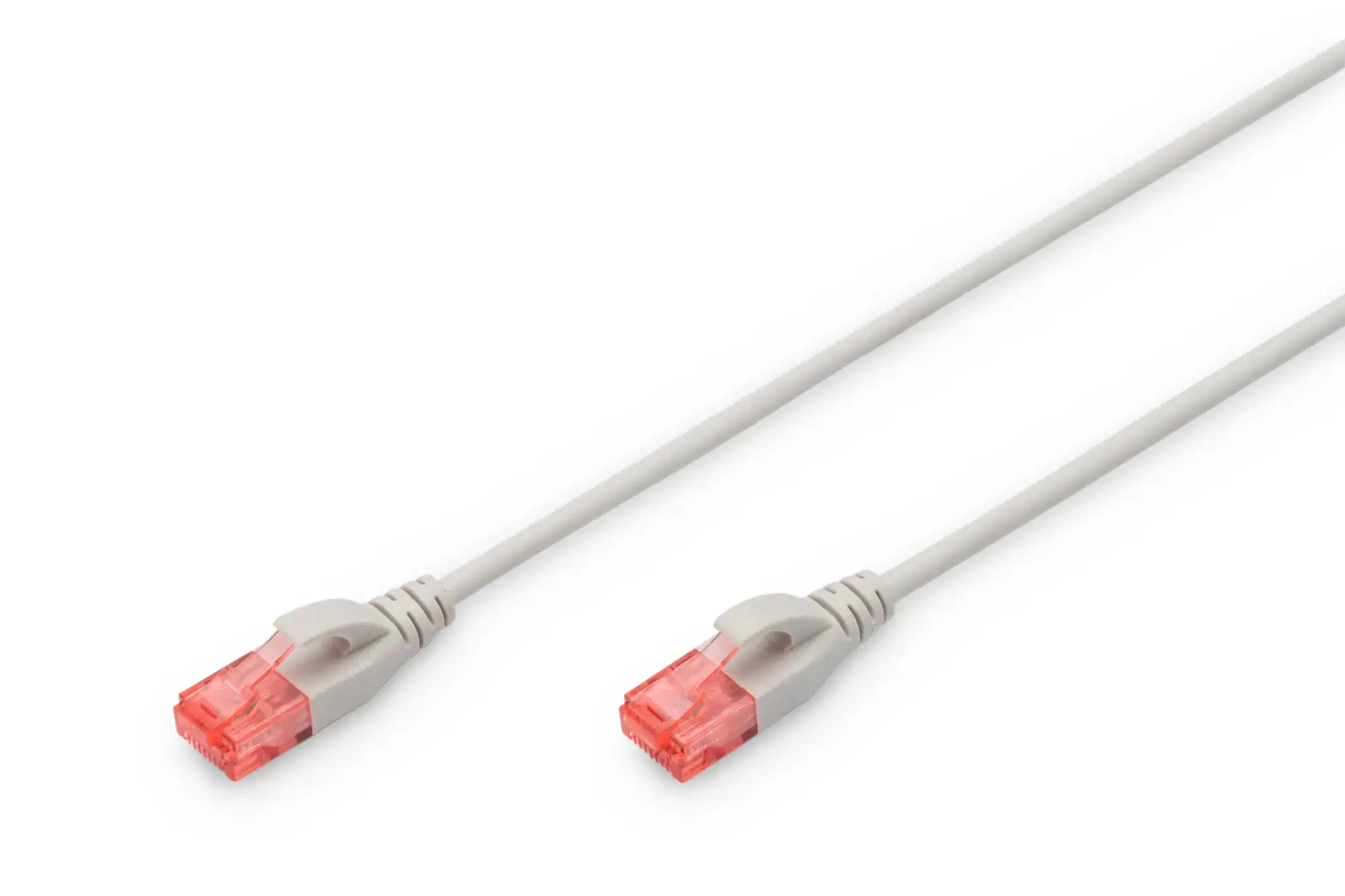 "Digitus CAT 6 U-UTP Slim Patch cord" jungiamasis kabelis, modulinis RJ45 (8/8) kištukas, 2 m, pilkos spalvos