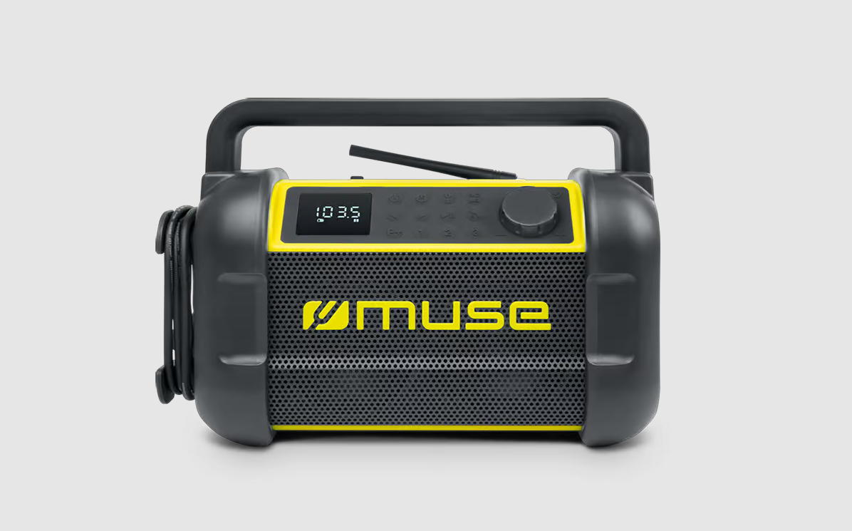 "Muse M-928 BTY" darbo vietos radijo garsiakalbis, juoda/geltona
