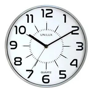 Sieninis laikrodis UNILUX POP, diametras 28cm, sidabrinė sp.