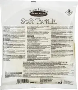 Paplotėlis, TEX MEX, TORTILLA 8",  12 vnt. 480 g