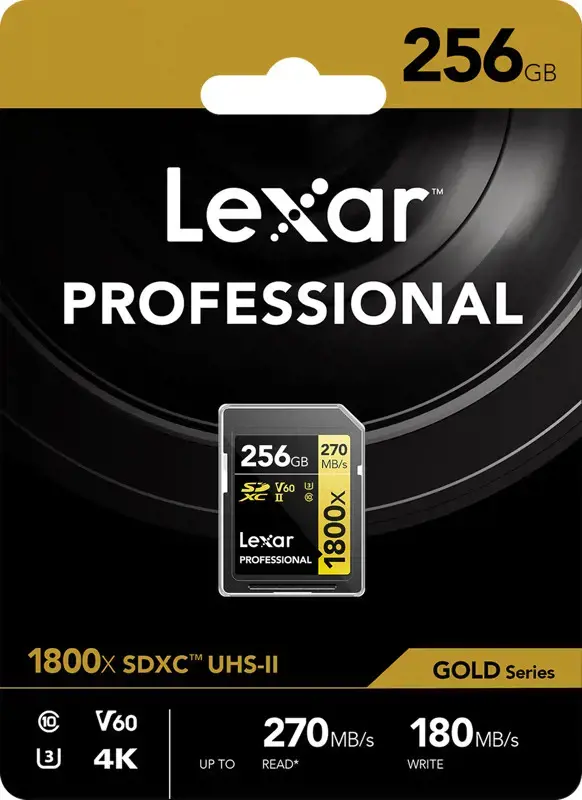 "Lexar" atminties kortelė SDXC 256GB Professional 1800x UHS-II U3 V60