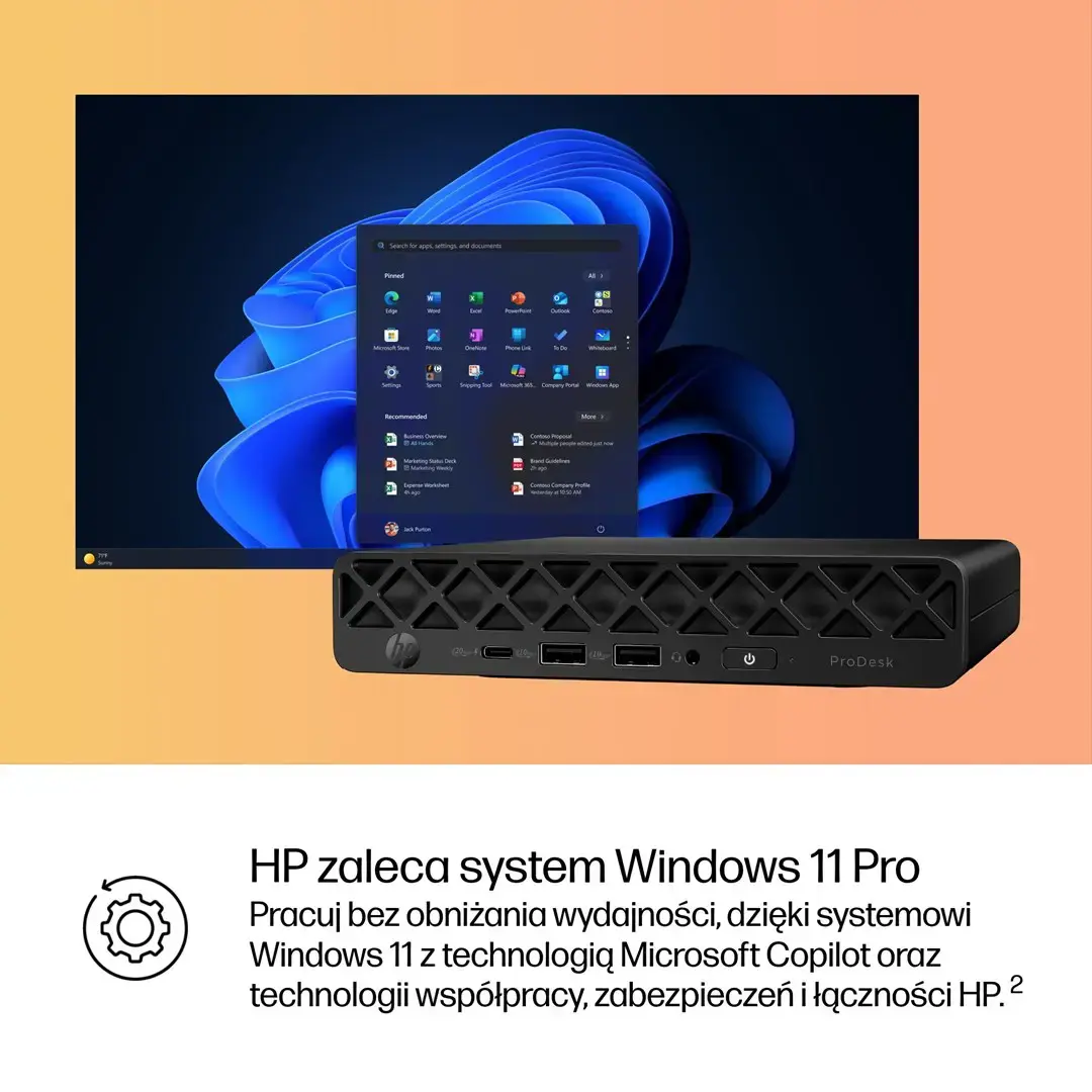 HP ProDesk 4 G1i AI PC Intel Core Ultra 7 265T 16 GB DDR5-SDRAM 1 TB SSD Windows 11 Pro Mini PC Black