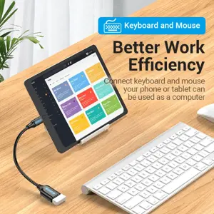 Vention USB 3.1(Gen 1) C vyriškos ir A moteriškos lyties OTG kabelis 0.15M Juodas PVC tipo, 0.15 m, USB C, USB A, USB 3.2 Gen 1 (3.1 Gen 1), 5000 Mbps, juodas
