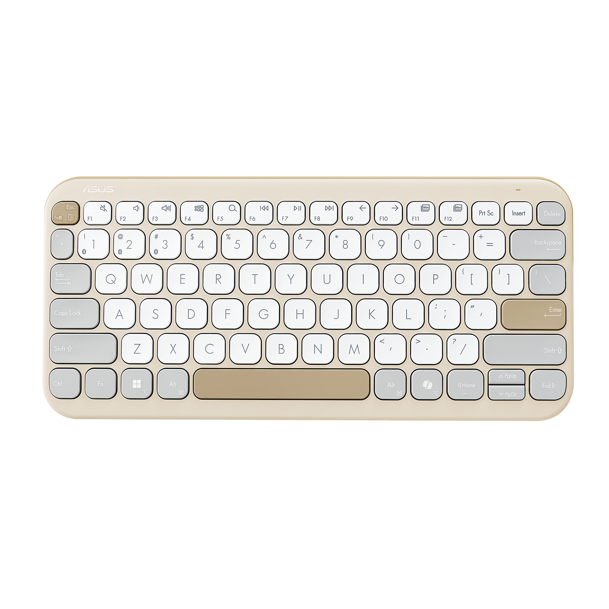 Asus Marshmallow KW100 | Keyboard | Wireless | US International | Oat Milk | Bluetooth