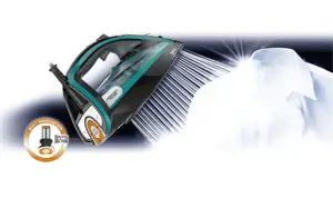 "Tefal Ultimate Pure FV9844", sausas ir garų lygintuvas, "Durilium Autoclean" padas, 2,5 m, 250 g/min, juodas, mėlynas, 60 g/min