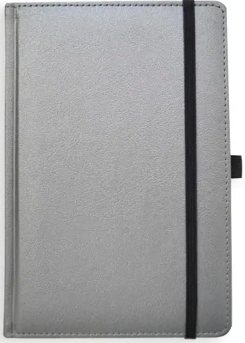 Kalendorius - užrašinė UNIVERSAL BLACK EDITION, PU, A5, be datų, sidabrinė