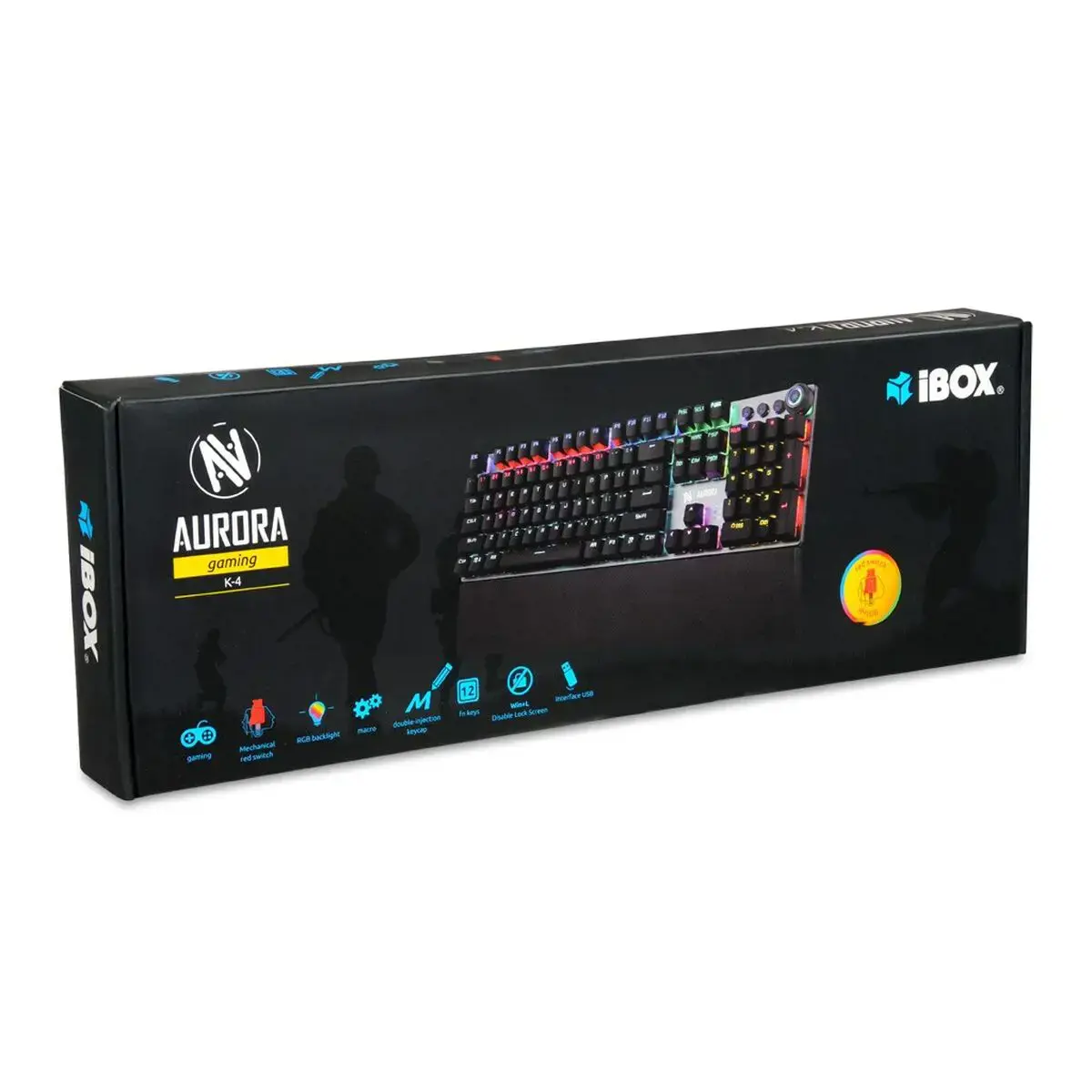 IBOX IKGMK4 I-BOX AURORA K-4 MECHANINĖ ŽAIDIMŲ KLAVIATŪRA RGB