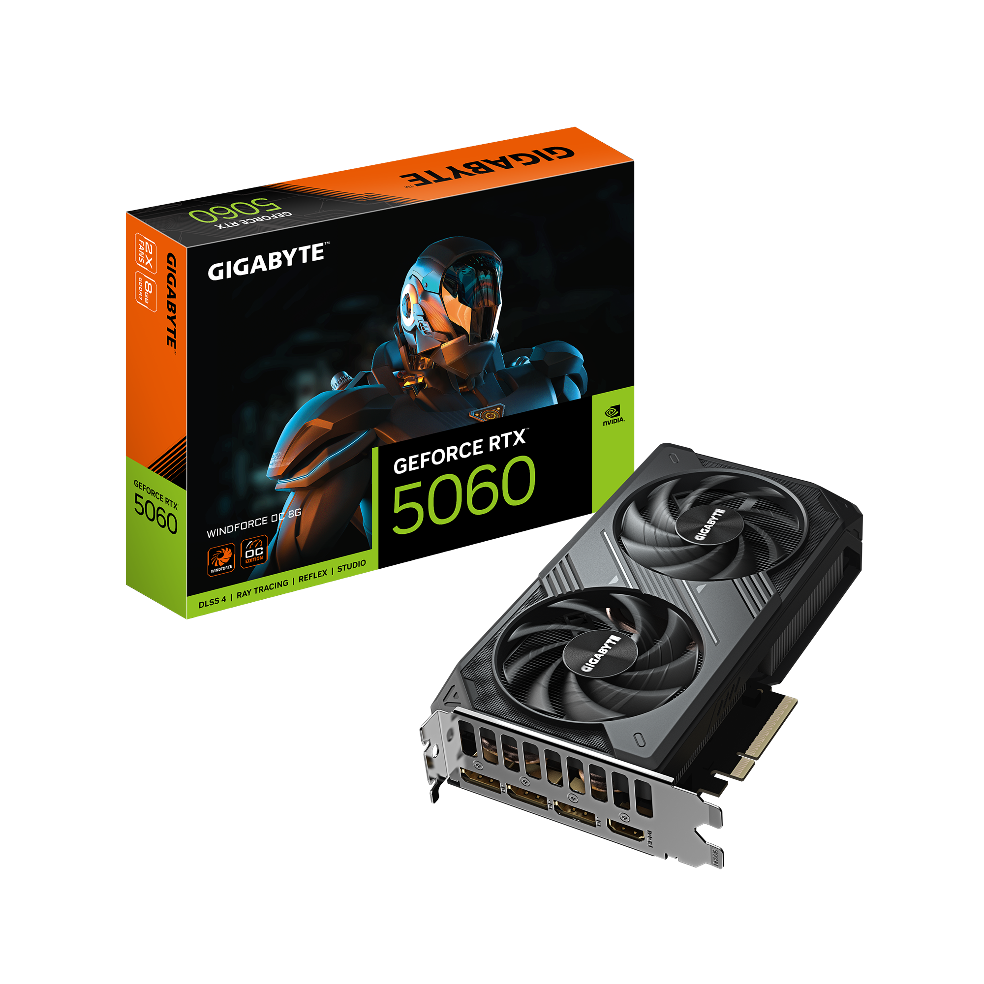 Vaizdo plokštė GIGABYTE GeForce RTX 5060 8 GB, GDDR7, GV-N5060WF2OC-8GD
