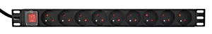 GEMBIRD Power Distribution Unit PDU 9 French Sockets 1U 16A French Plug 2m Cable