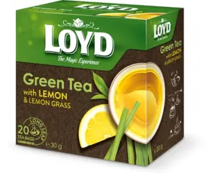 Aromatizuota žalioji arbata LOYD, su citrinų žievelėmis ir citrinžole, 20 x 1.5g