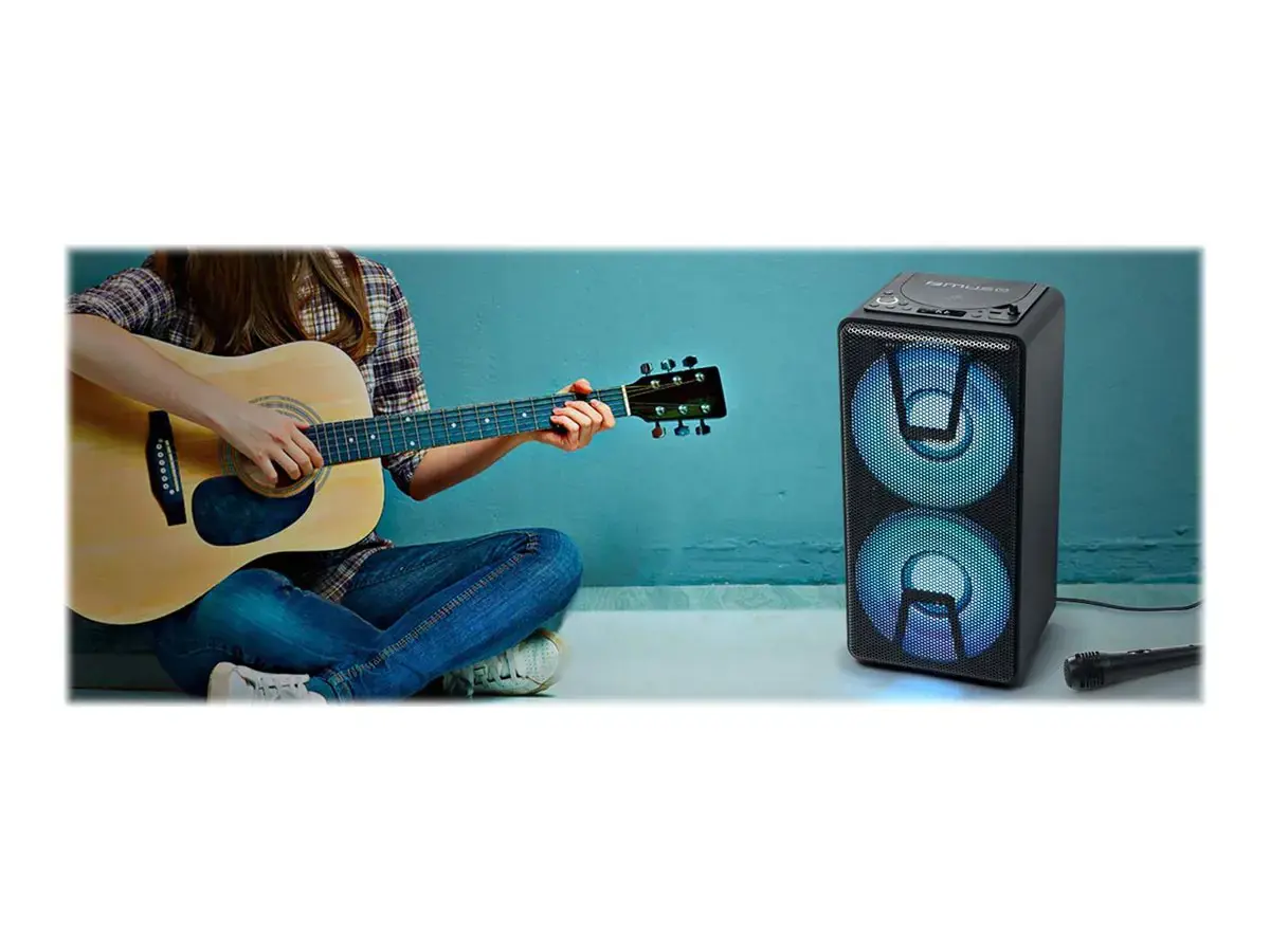 "Muse Party Box" garsiakalbis M-1820 DJ 150 W, "Bluetooth", belaidis ryšys, juodas