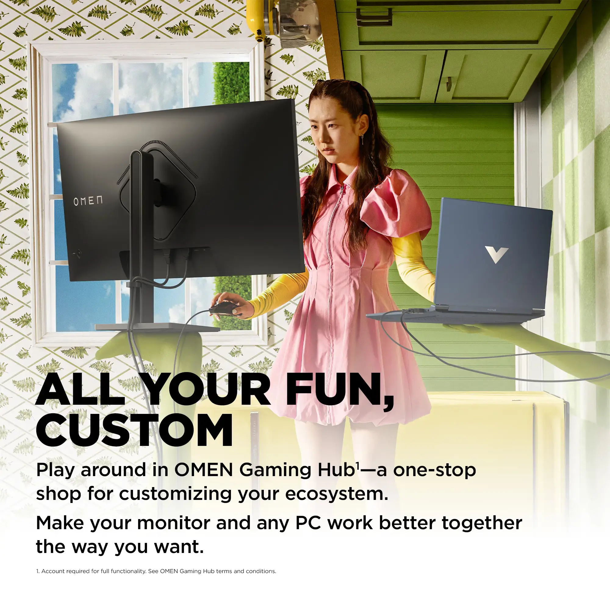 HP OMEN by HP 32c, 80 cm (31,5"), 2560 x 1440 taškų, "Quad HD", 1 ms, juodas