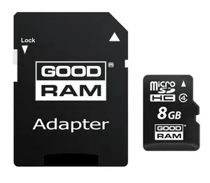 "Goodram M40A", 8 GB, "MicroSDHC", 4 klasė, UHS-I, 15 MB/s, 4 MB/s