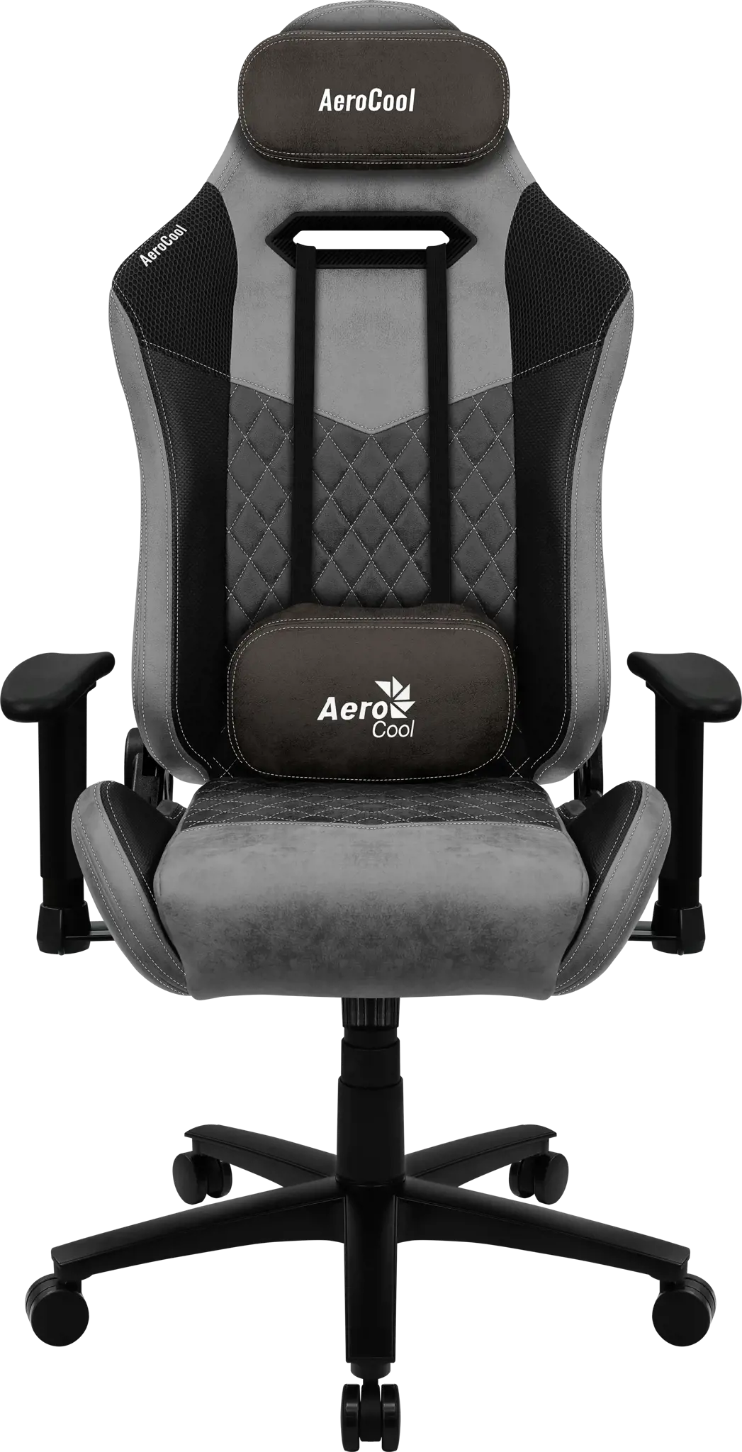 Aerocool DUKE AeroSuede, universali žaidimų kėdė, 150 kg, 125 kg, nailonas, plienas, juoda, pilka