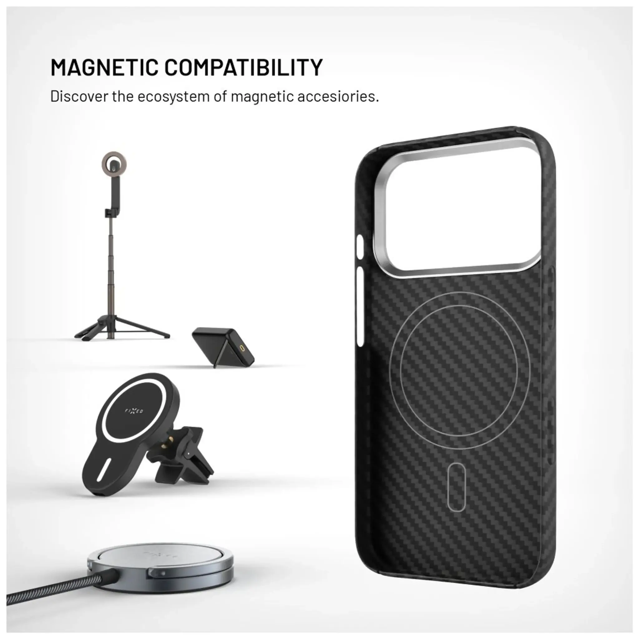 Fixed MagVelar | Back cover | Apple | iPhone 17 Pro | Aramid | Black | MagSafe Support