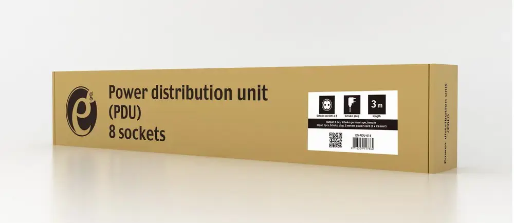 GEMBIRD PDU 8x Schuko 1U 16A 3m