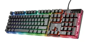 "Trust GXT 835 Azor", pilno dydžio (100%), USB, mechaninis, QWERTY, LED, juodas
