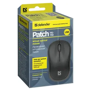 "Defender MOUSE PATCH" MS-759 BLACK OPTICAL 1000dpi 3P