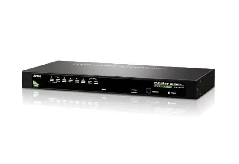 ATEN 8 prievadų USB - PS/2 VGA KVM jungiklis, 2048 x 1536 taškų, QXGA, montuojamas į stovą, 5 W, 1U, juodas