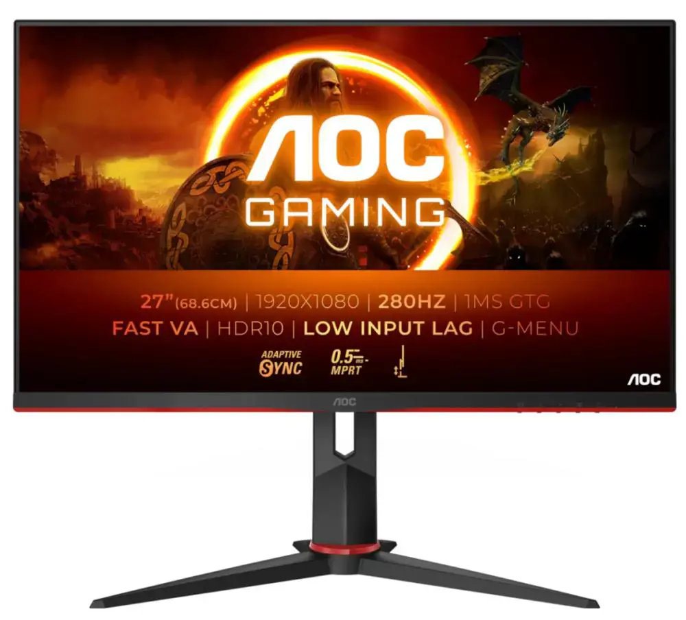AOC 27G2ZN3/BK 27“ Fast VA/1920x1080/16:9/300cd/m²/0.5ms/ DP HDMI Headphone Out | AOC
