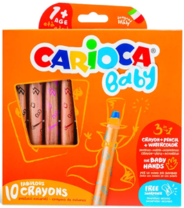 Kreidelės mažyliams CARIOCA BABY 3in1 1+, 10 vnt.