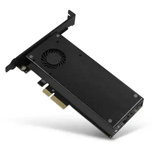 AXAGON PCEM2-DC PCI-E 3.0 4x - DUAL M.2 SSD (NVMe + SATA), dviguba įtampa, iki 110 mm SSD, ventiliatorius + radiatorius