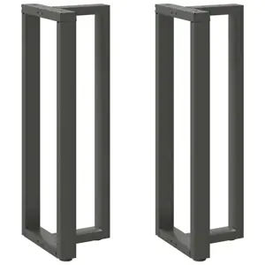 Baro stalo kojos, T formos, 2 vnt., antracito spalvos, 50x35x(110-111) cm, plienas