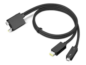 Lenovo 4X91K16970, vyriškas, vyriškas, 0,7 m, juodas, 40 Gbit/s, RoHS REACH UL62368