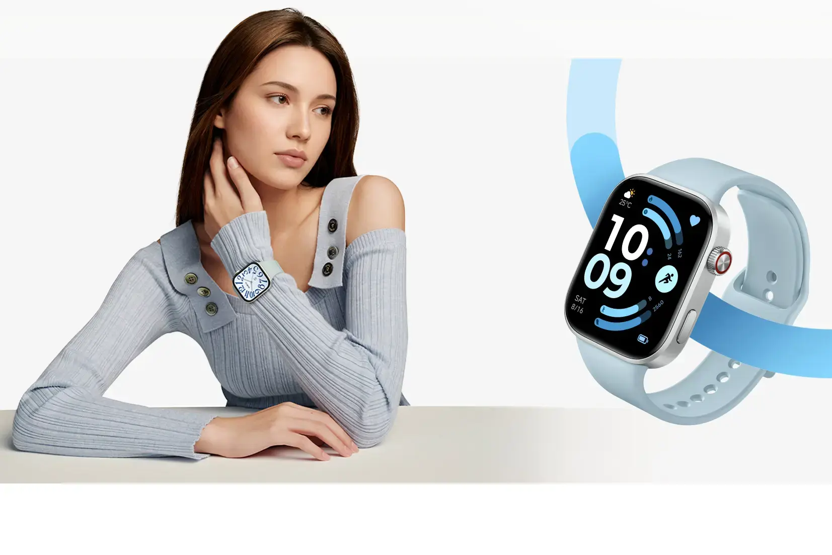 Xiaomi REDMI Watch 6 | Smart watch | GPS (satellite) | AMOLED | 2.07" | Waterproof | Glacier Blue
