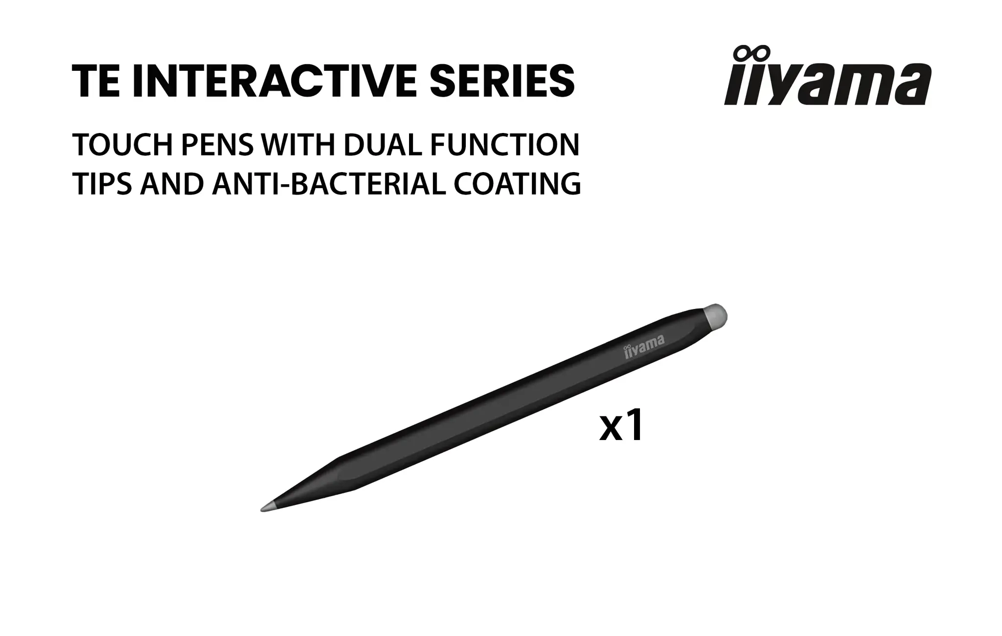 iiyama TE7515A-B1AG, Interactive flat panel, 190.5 cm (75"), 3840 x 2160 pixels, Wi-Fi