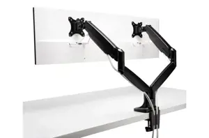 "Kensington SmartFit®" vienu prisilietimu reguliuojamo aukščio dviguba monitoriaus atrama, spaustukas, 9 kg, 33 cm (13"), 86,4 cm (34"), 100 x 100 mm, juoda