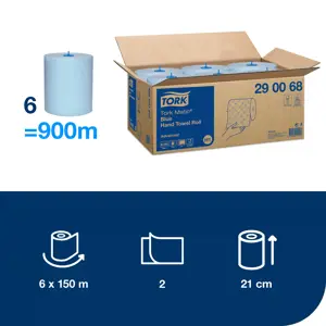 Popieriniai rankšluosčiai TORK H1 Advanced Matic, 2 sl., 150 m, mėlyna sp., 290068