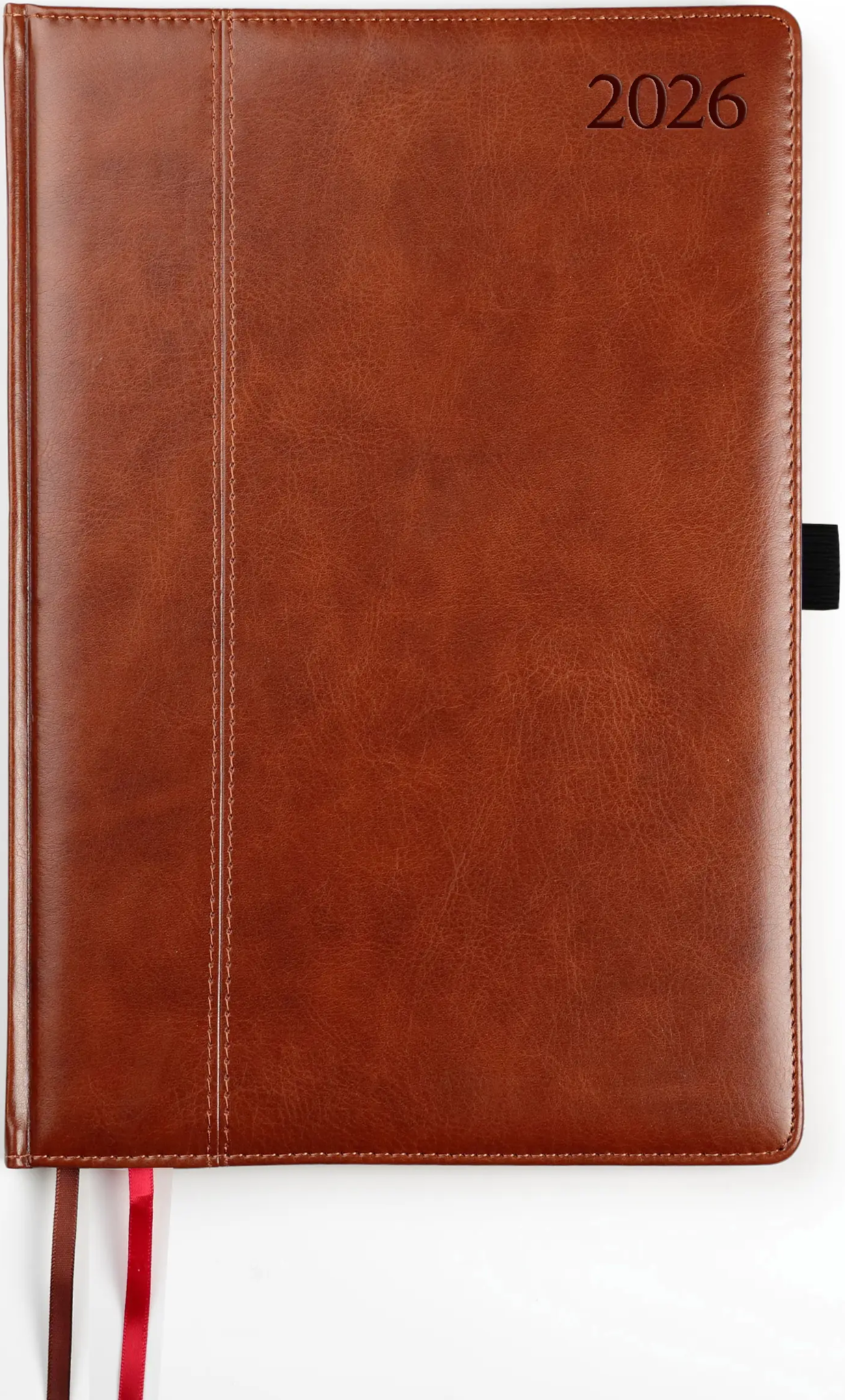 Kalendorius AMBASSADOR BLACK EDITION, 2026, PU, A5, ruda