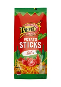 TAFFEL POTATO STICKS SPICY TOMATO bulvių traškučiai 100g