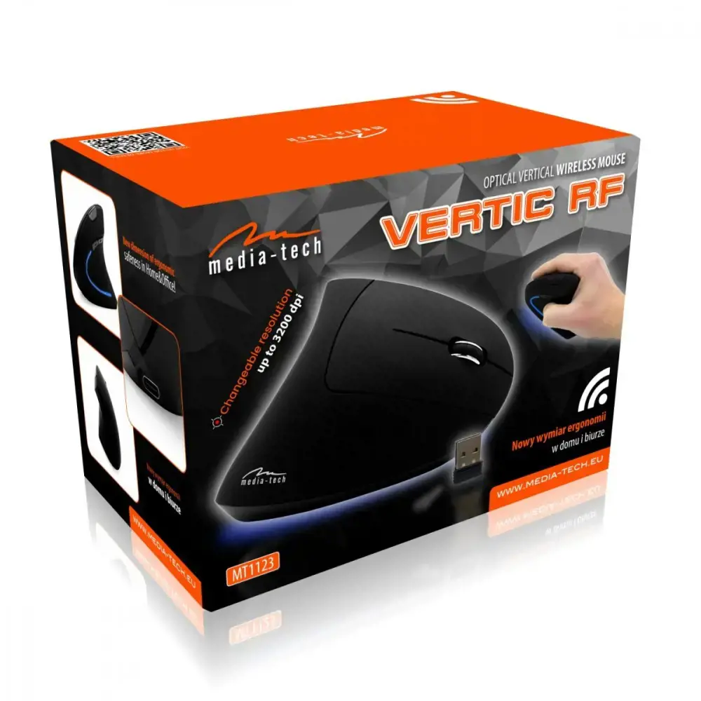 MEDIA-TECH VERTIC Bluetooth RF Specialus vertikalus dizainas, užtikrinantis patogų ir saugų darbą namų biure