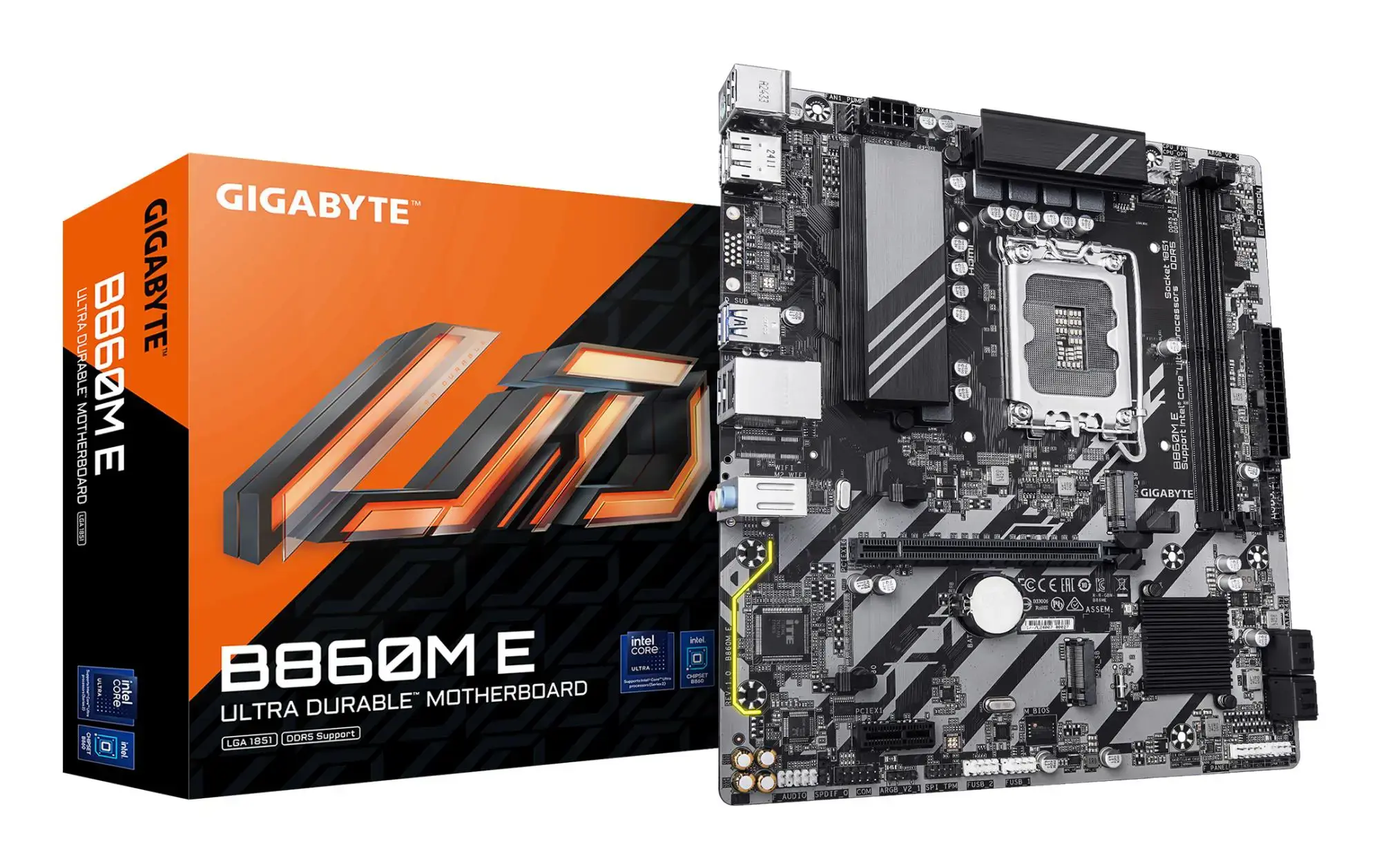 Mainboard GIGABYTE Intel B860 Express LGA1851 Micro-ATX Memory DDR5 Memory slots 4 B860ME1.0