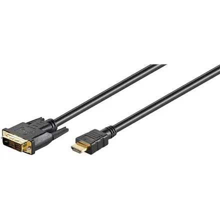 "Goobay" DVI-D/HDMI kabelis, paauksuotas HDMI kabelis, 1,5 m, juodas