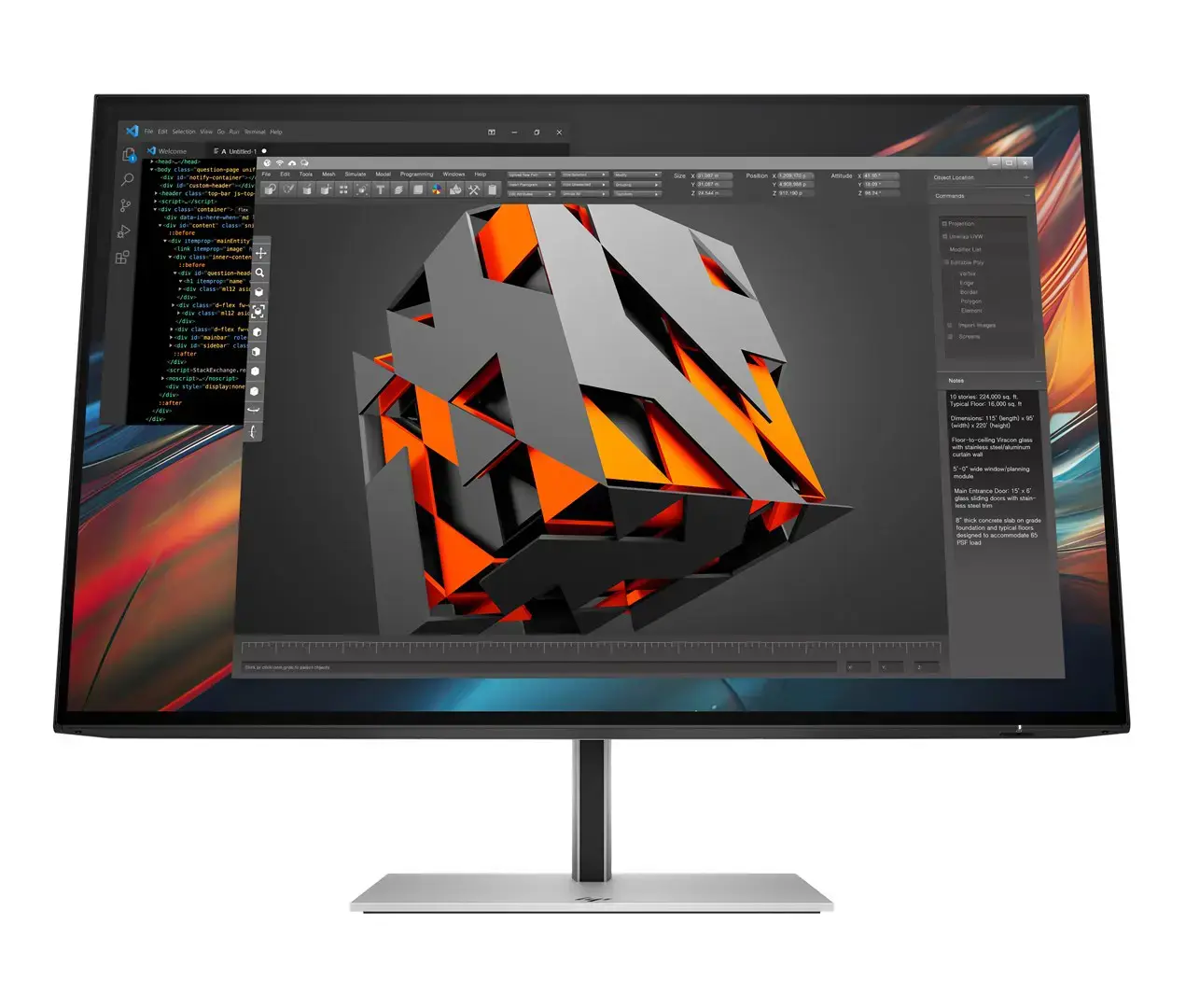 HP Series 7 Pro 24 inch WUXGA USB-C Monitor - 724pu, 61 cm (24"), 1920 x 1200 pixels, WUXGA, Black, Silver