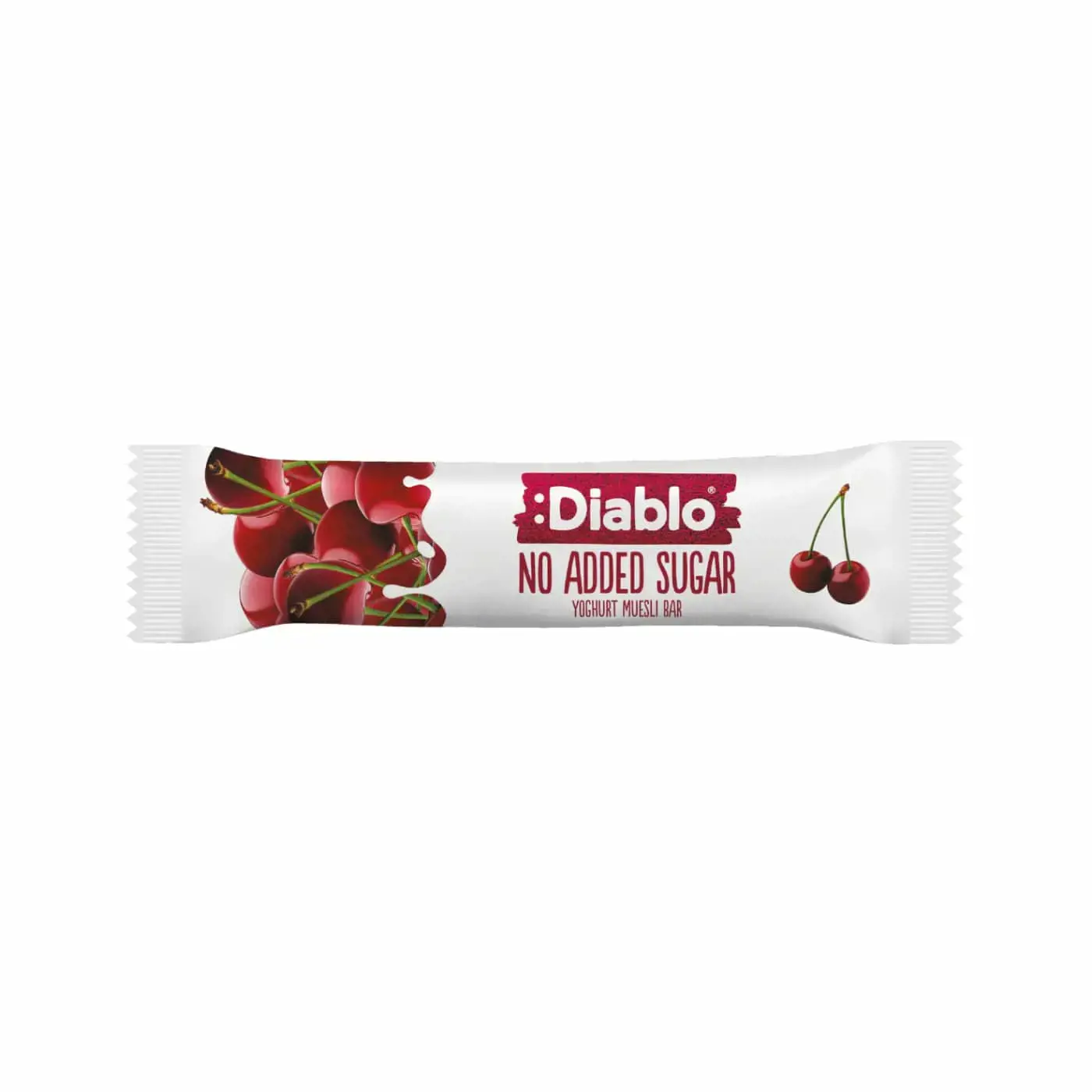Musli batonėlis su vyšnių skonio jogurtu, DIABLO, be pridėtinio cukraus, 30g